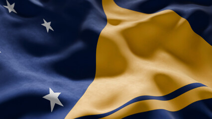 Close-up of Waving Tokelau flag