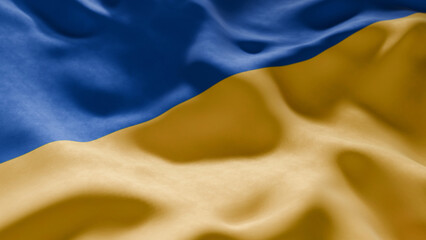 Close-up of Waving Ukraine flag