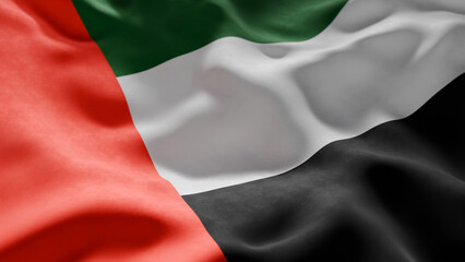 Close-up of Waving United Arab Emirates flag