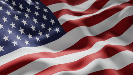 Close-up of Waving USA flag