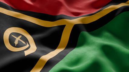 Close-up of Waving Vanuatu flag