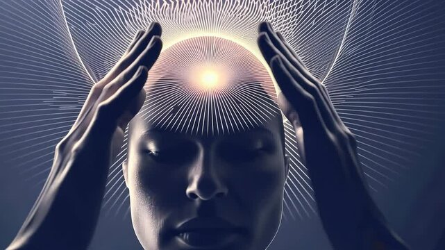 Inner energy flow: serene meditation focusing on chakra visualization, harmonizing body energy centers, creating peaceful experience that promotes balance, mindfulness, spiritual well-being.