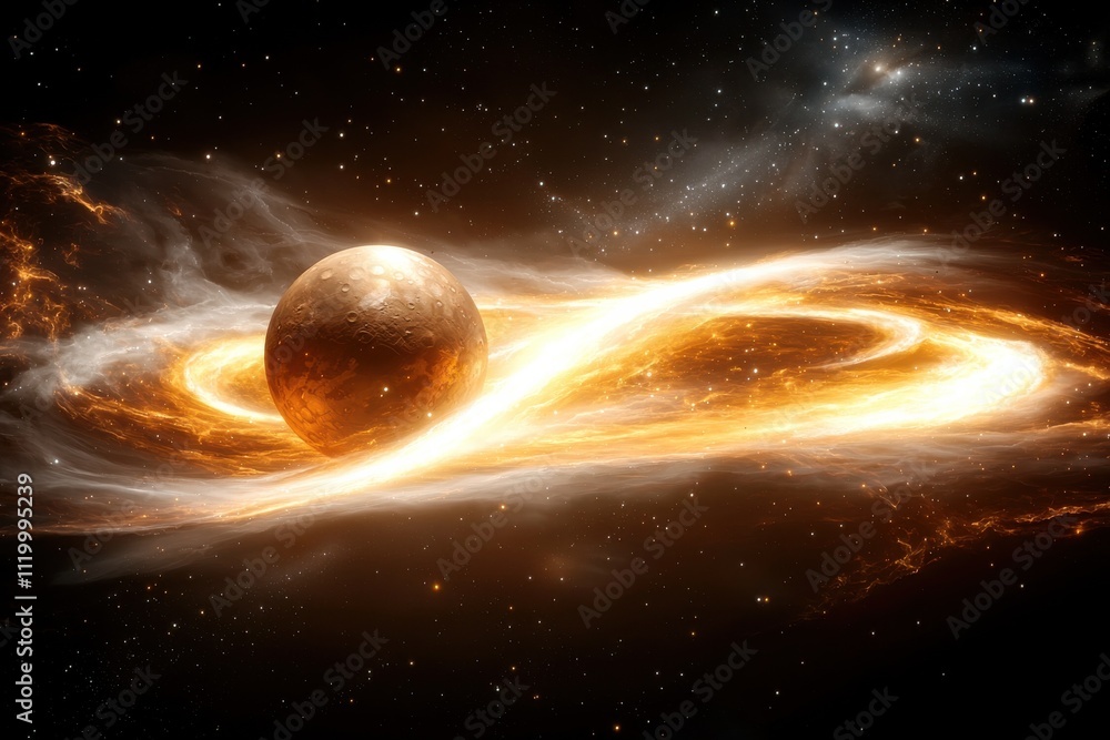 Poster cosmic eventmercury and venus align in a stunning celestial display outer space digital art cosmic e