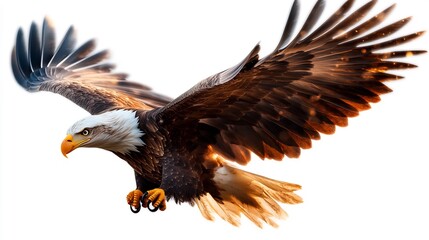 Obraz premium Majestic Bald Eagle in Flight: A Symbol of Freedom and Power