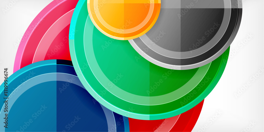 Poster geometric design abstract background - circles