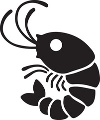 shrimp illustration silhouette vector