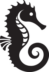 Obraz premium black seahorse silhouette vector, ideal for creative design projects.