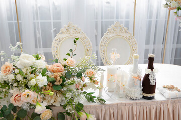 beautiful wedding decor at the banquet