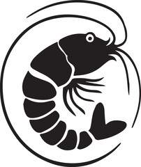 shrimp illustration silhouette vector