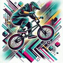 Design a dynamic BMX action background.