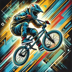 Design a dynamic BMX action background.