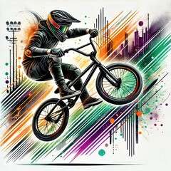Design a dynamic BMX action background.