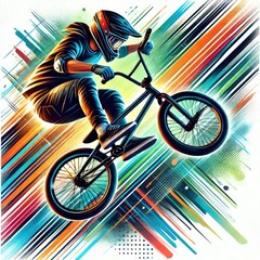 Design a dynamic BMX action background.