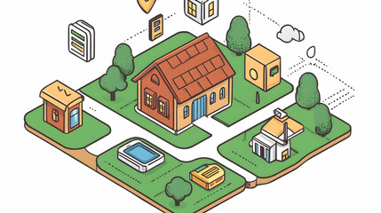 Isometric House Illustration Smart Home