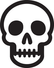 Simple Black and White Skull Icon Design