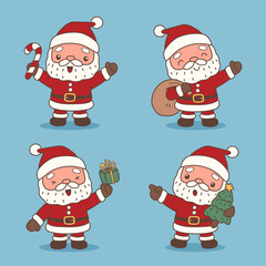 Collection of Cute Santa Claus Characters