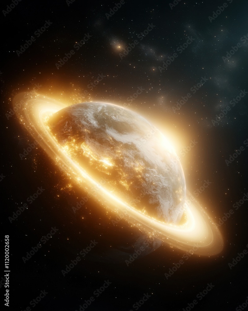 Poster surreal planetary explosion cosmic space digital art outer space dynamic viewpoint earth conceptuali