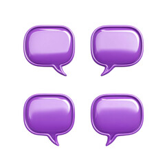 Purple Speech Bubbles Isolated On Transparent Background. Vector Illustration.