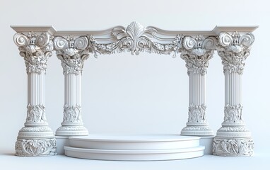 Naklejka premium Elegant White Architectural Columns and Archway Design
