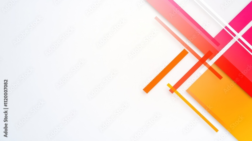 Poster abstract geometric design with colorful lines on a light background.