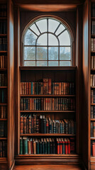 Vintage Bookshelf Illustration