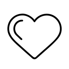 heart shape love Outline Icon, valentine icon - Black outline icon of heart shape love symbolizing valentines day, holidays, and festive in simple design 