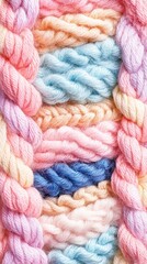 Pastel Yarn Colors Woven Together In A Beautiful Texture