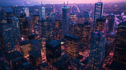 Obraz premium Glistening Evening Cityscape