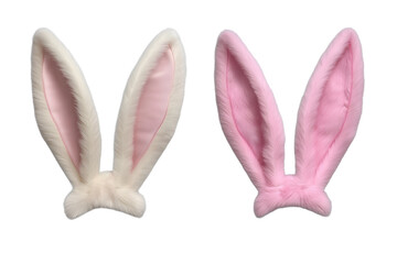 Easter bunny rabbit ears isolated on white or transparent background.