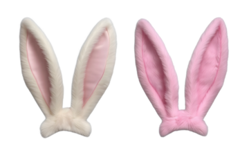 Easter bunny rabbit ears isolated on white or transparent background.