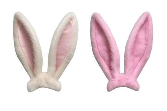 Easter bunny rabbit ears isolated on white or transparent background.