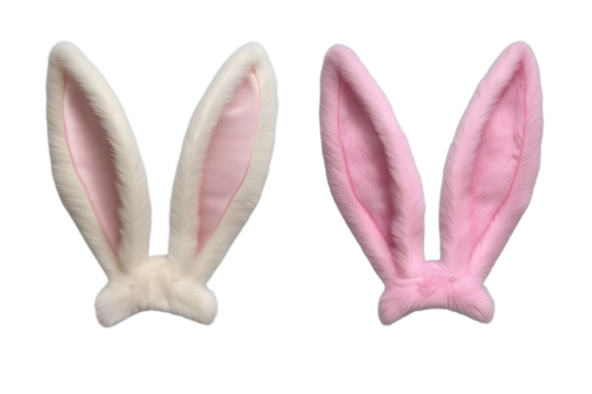 Easter bunny rabbit ears isolated on white or transparent background.