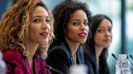 Confident Women Business Leaders Meeting Discussion Teamwork