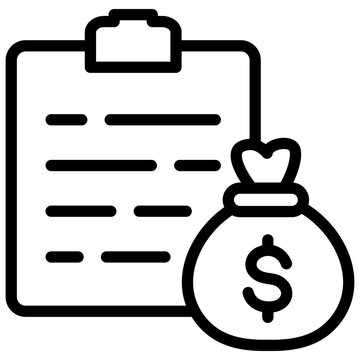 black outline money bag document clip art preview