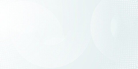 White abstract background. Modern circle lines pattern. Minimal geometric abstract white background with circle shape and line. Minimal geometric design. Vector illustration