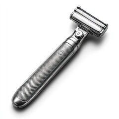 A sleek, metallic safety razor designed for a close and comfortable shave.
