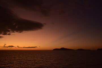 Orange golden hour at a tiny paradise island in Fiji