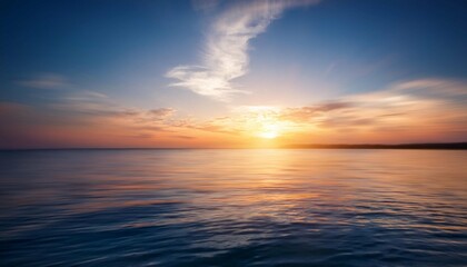 Fototapeta premium blurred sunset sky and ocean nature background