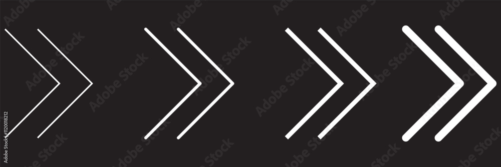 Poster arrows set. right arrow icons set. set different black arrows or web design. top. trend. arrow icon.