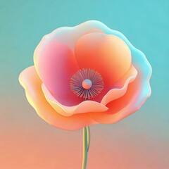 Glassy poppy flower