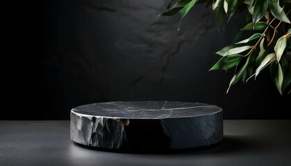 black stone podium for product presentation