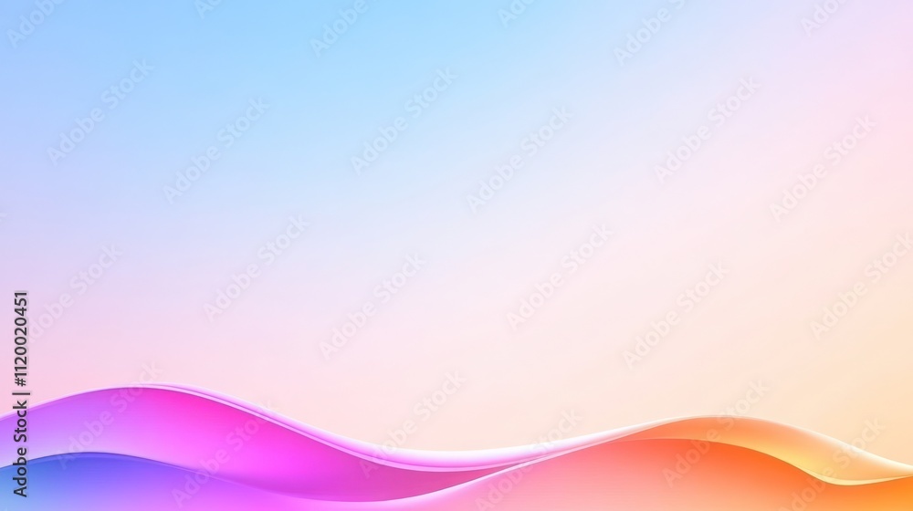 Poster abstract gradient waves in soft pastel colors for design use.