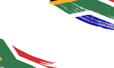 south african Flag with Brush Stroke Effect, Grunge brush stroke. Watercolor painting flag