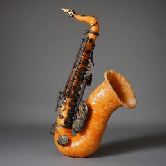 Mesmerizing Spiral Saxophone in Vibrant Orange Hue