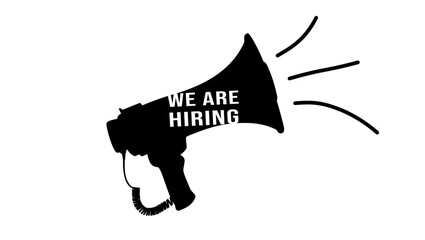 We are hiring , black isolated silhouette