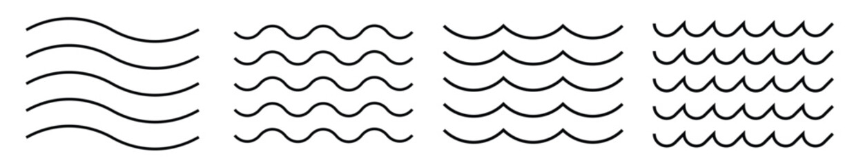 Waves icon. Blue sea ornament illustration symbol. line ocean vector.
