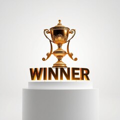 The inscription winner under the trophy sign, victory cup, win the cup, first place, banner, wallpaper