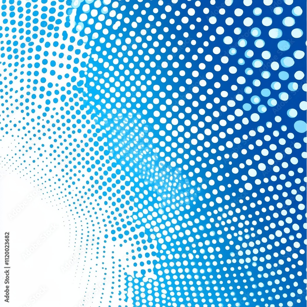 Aufkleber dots halftone white and blue color pattern gradient grunge texture background. dots pop art comics s