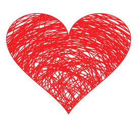 Scribble heart Pen hand drawn Heart sketch icon Vector illustration.