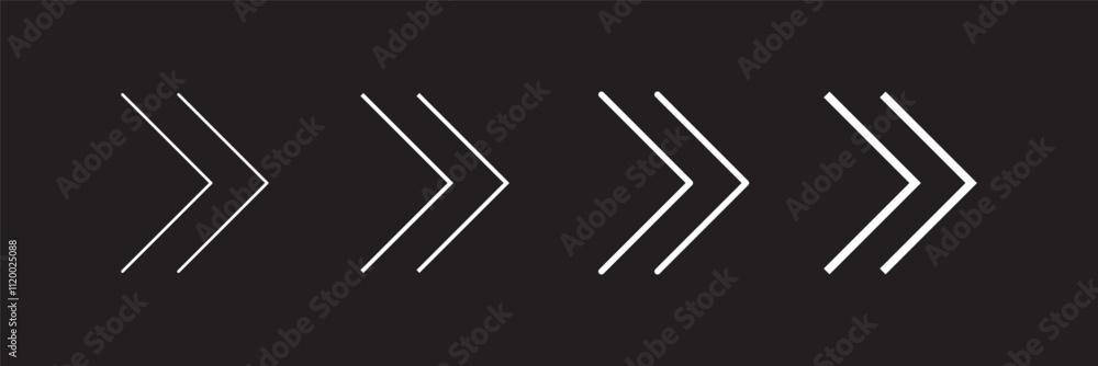 Poster arrows set. right arrow icons set. set different black arrows or web design. top. trend. arrow icon.